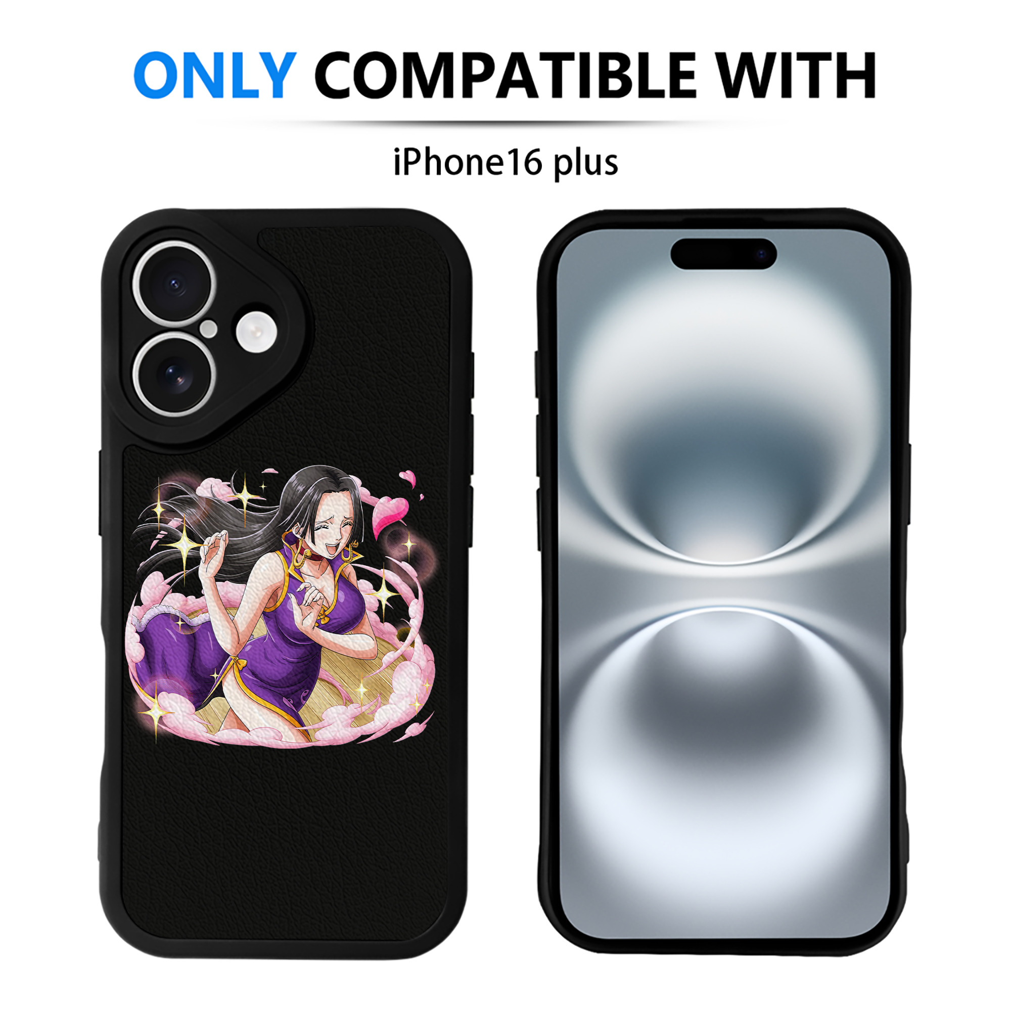 （画像用） ワンピース ボア・ハンコック ONE PIECE Boa·Hancock 【iPhone 16シリーズ対応】シリコンスマホケース（レザー調） 材質：シリコン